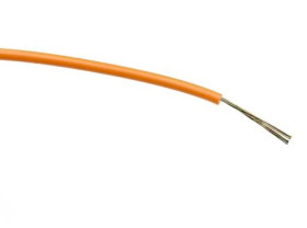 Przewód jednożyłowy linkowy, 0,2 mm², 7/0,2 mm, 24 AWG, PVC, 1 kV AC, Pomarańczowy, dł. 500m, RS PRO