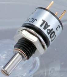 Potencjometr z plastiku przewodzącego 10kΩ typ Obrotowy Nidec Components średnica wału 3 mm 1/8W średnica 10mm Otwór