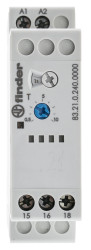 Timer Relay Szyna DIN 24 → 240V ac/dc SPDT 1-stykowy Finder SPDT 0.05-10 min, 0.05-10 h, 0.05-10 d, 0.05-10s 83