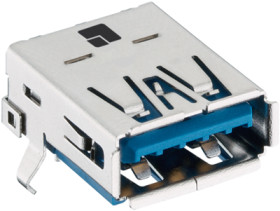 USB-A socket, 9 pole, USB 3.0, PCB connection, 2420 01
