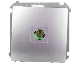 Simon Basic Gniazdo antenowe pojedyncze końcowe srebrny mat BMAK3.01/43