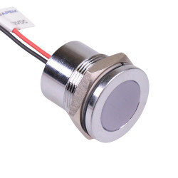 Q22F5CXXW12E White Flush 22mm 12VDC LED Panel Indicator IP67 APEM