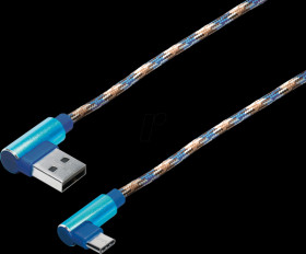 M9L Sync and charging cable, USB-A -> C, 1.0 m, angled, blue