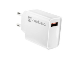 ŁADOWARKA SIECIOWA NATEC RIBERA 1X USB-A 18W BIAŁA NUC-2057