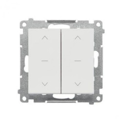 Simon 55 Przycisk roletowy podwójny trójpozycyjny 1-0-2 (moduł) 10 A, 250 V~, szybkozłącza Jasnoszary mat TZP2.01/114