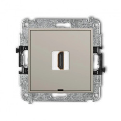 ICON Mechanizm gniazda pojedynczego HDMI 2.1, 8K, bez pola opisowego taupe 60IHDMIBO-5
