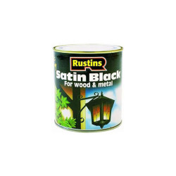 Rustins SATB500 Quick Drying Satin Black Paint 500ml