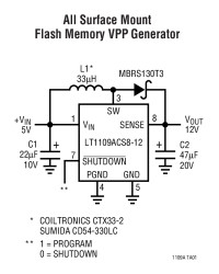 Micropower DC/DC Converter Flash Memory VPP Generator Adjustable and Fixed 5V, 12V