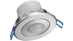 Czujnik Ruchu Sufitowy Płaski Srebrny Led Pir 360 Stopni Podtynkowy Do...