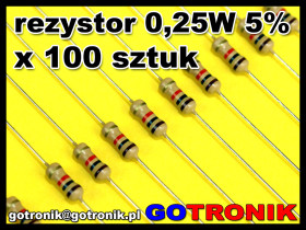 Rezystor 560Ω moc 0,25 W tolerancja 5% x 100 sztuk