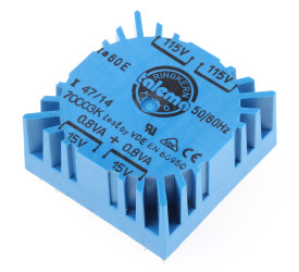 Płyta montażowa 2 x 15V ac 115 V ac, 230 V ac 1.6VA 2-wyjściowy Płytka drukowana