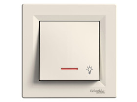 ASFORA Wyłącznik zwierny przycisk "światło" z podświetleniem kremowy z ramką EPH1800123 SCHNEIDER ELECTRIC