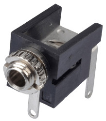 Złącze Jack 2,5 mm Żeński Mono Montaż na płytce drukowanej Czarny 16 V DC 300mA