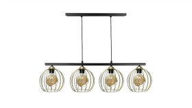 Lampa Wisząca Nowoczesna 4Xe27 Bacca Black/Gold Long