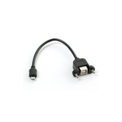 Panel Mount USB Cable - B Female to Micro-B Male, length 280mm, RoHS