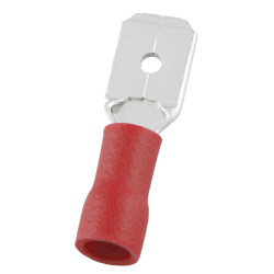 Konektor płaski Męski 0.8 x 6.35mm 0.5 → 1.5 mm², 22 → 16 AWG długość 21mm Izolacja: Izolowane Cyna