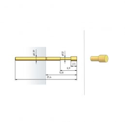 Igła testowa 1016-F-1.5N-AU-1.0, raster 2,54 (100 mil)