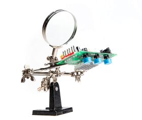 Uchwyt trzecia ręka z lupą do lutowania