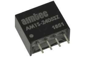 Przetwornica; AM1S-2405SZ; konwerter DC/DC; 24V (21,6÷26,4)V; DC; 5V; DC; 200mA; 1W; izolowany; 1kV; SIL4; przewlekany (THT); Ai