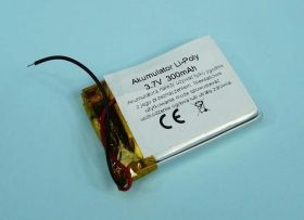 300mAh 3,7V Li-PO 2-PIN 36x25x5,5mm