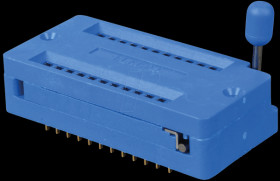 IC socket, 24-pin, burn-in socket, ZIF