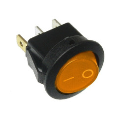 Przełącznik podświetlany 12V ż zółty/pomarańczowy, okrągły SW01-DC