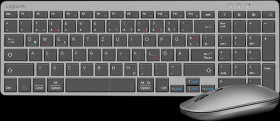ID0215 Keyboard/mouse combination, Bluetooth/wireless, grey, German lay