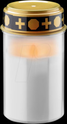 74367 White LED grave light with flickering flame and timer function