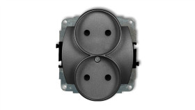 Trend Gniazdo Podwójne B/U Grafitowy 11Gpr-2P