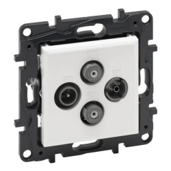 Niloe Step Gniazdo TV-R-SAT-SAT końcowe do instalacji typu gwiazda, 2 przewody 1,5dB biały 863182