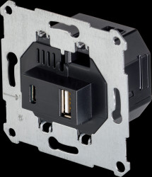 1899702 Flush-fitted power supply, USB-A/C, 5 V, 3 A