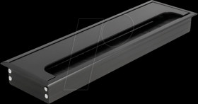 66857 Cable grommet for desk mounting, brush, 280 x 80 x 28 mm, black