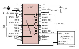 5V RS232 Transceiver with Advanced Power Management and One Receiver Active in Shutdown