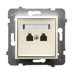 ARIA Gniazdo telefoniczne podwójne niezależne ecru GPT-2UN/m/27