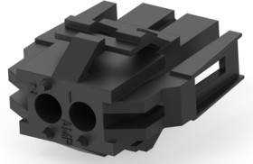 Plug housing, 2 pole, pitch 4.2 mm, straight, black, 1-640517-0