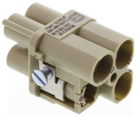 Wkładka złącza dużej mocy 3/0-pinowe HARTING 40A Żeński Połączenie zagniatane Montaż na kablu Proste