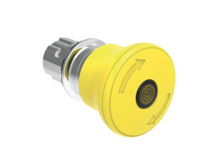 Metalowy przycisk grzybkowy podświetlany odblokowanie przez obrót fi40mm normalne zatrzymanie Żółty LPSBL6645