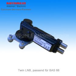 Twin LNB für Flachantenne BAS66 mit Adapter