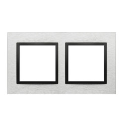 Simon 54 Nature Ramka 2-krotna metalowa, Inox Nero DRN2/82