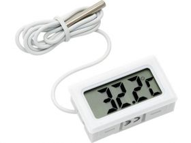 TERMOMETR PANELOWY LCD BIALY