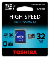 karta pamięci Toshiba microSDHC 32GB Professional ( 30MB/s ) class 10 UHS-I