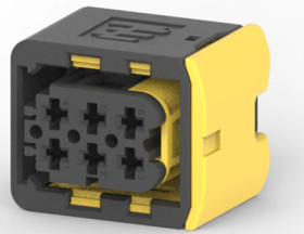 Socket, unequipped, 6 pole, straight, 2 rows, black, 1-1418437-1