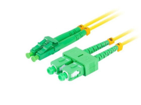 PATCHCORD ŚWIATŁOWODOWY SM SC/APC-LC/APC DUPLEX 3.0MM LSZH G657A1 1M ŻÓŁTY LANBERG FO-SALA-SD11-0010-YE