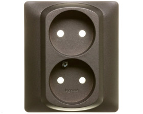 SISTENA LIFE Plakietka gniazda podwójnego choco 771232