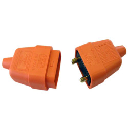 Dencon 9412ORNB 2 Pin Rubber Connector Plug 10A Orange