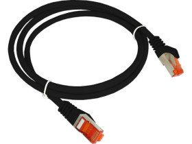 Patch-cord S/FTP kat.6A LSOH 0.25m czarny KKS6ACZA0.25