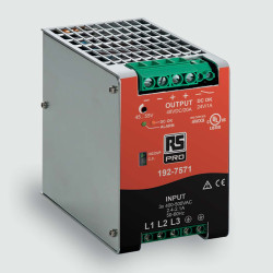 Zasilacz szyny DIN U wy 45 → 55V dc I wy 20A U we 340 → 550 V ac / 520 → 725V dc RS PRO 960W