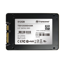 Dysk SSD SSD430K, 512 GB, SATA III, wewnętrzny Tak, Transcend MLC 0 → +70°C