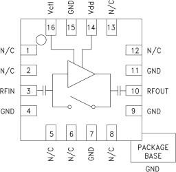 Low Noise Amplifier with Bypass Mode SMT, 4.8 - 6.0 GHz
