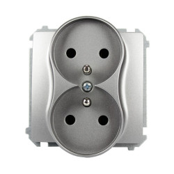 Gniazdo podwójne z uziemieniem inox BMGZ2M.01/21 Kontakt-Simon Basic